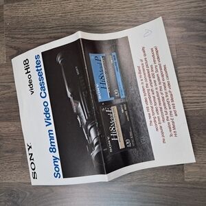 sony 8mm video cassests accessories manual